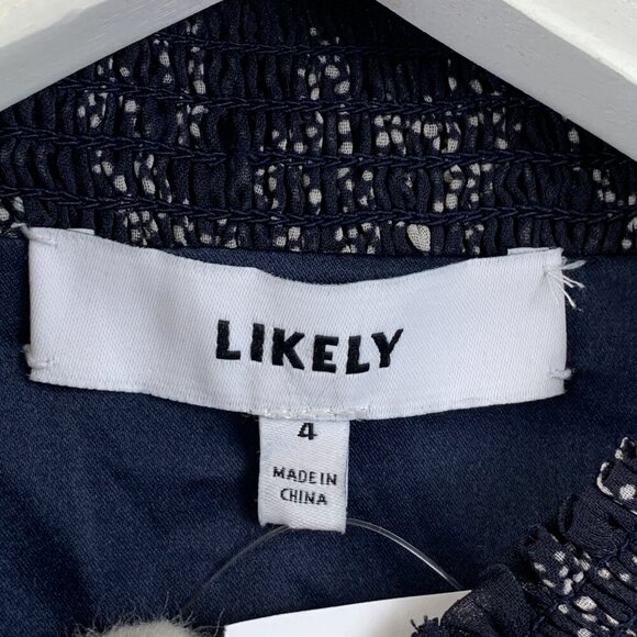 NWT Likely Rowe Floral Tie Neck Dress Size 4 - Picture 9 of 11